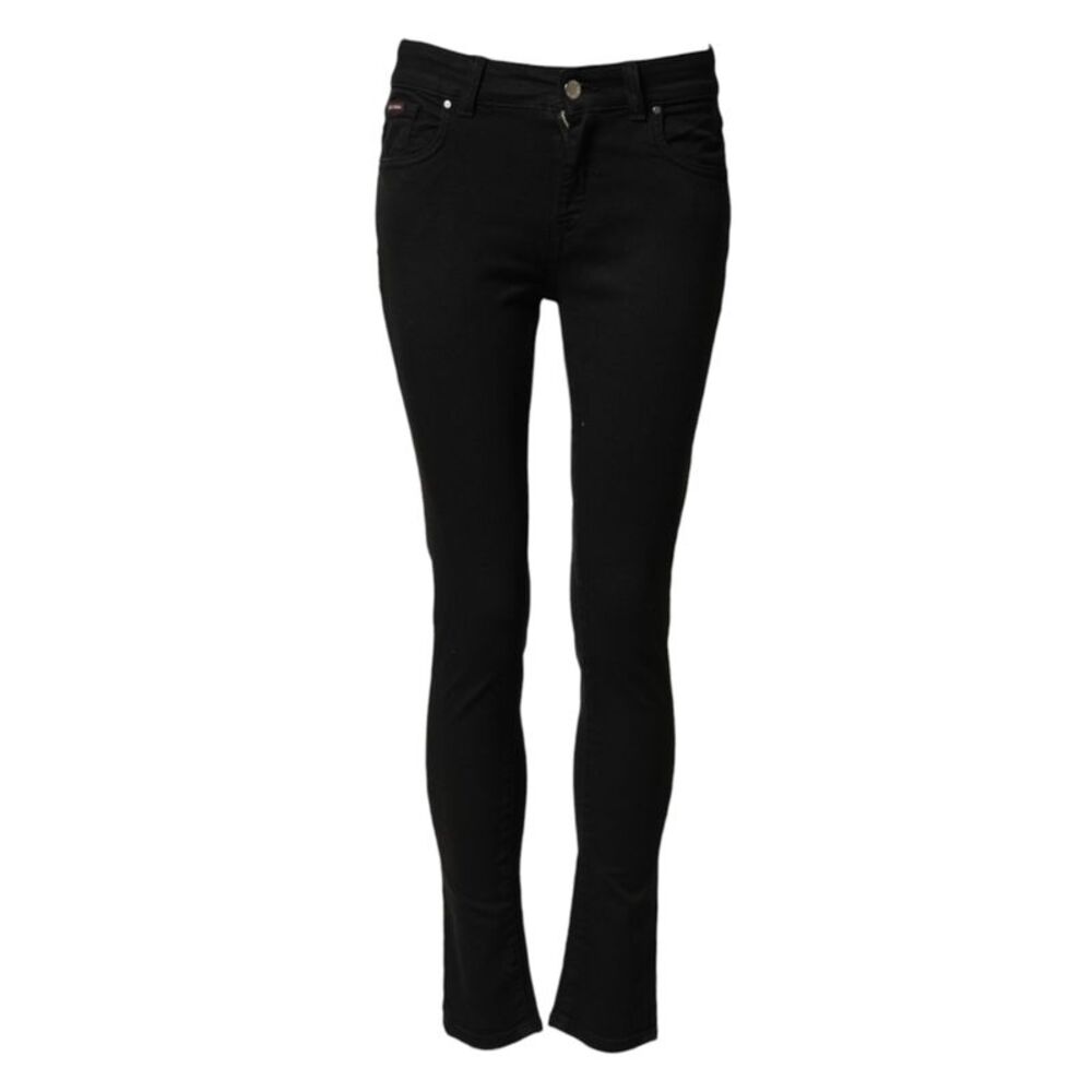 Dolce & Gabbana Black Cotton Skinny Mid Waist Denim Women's Jeans